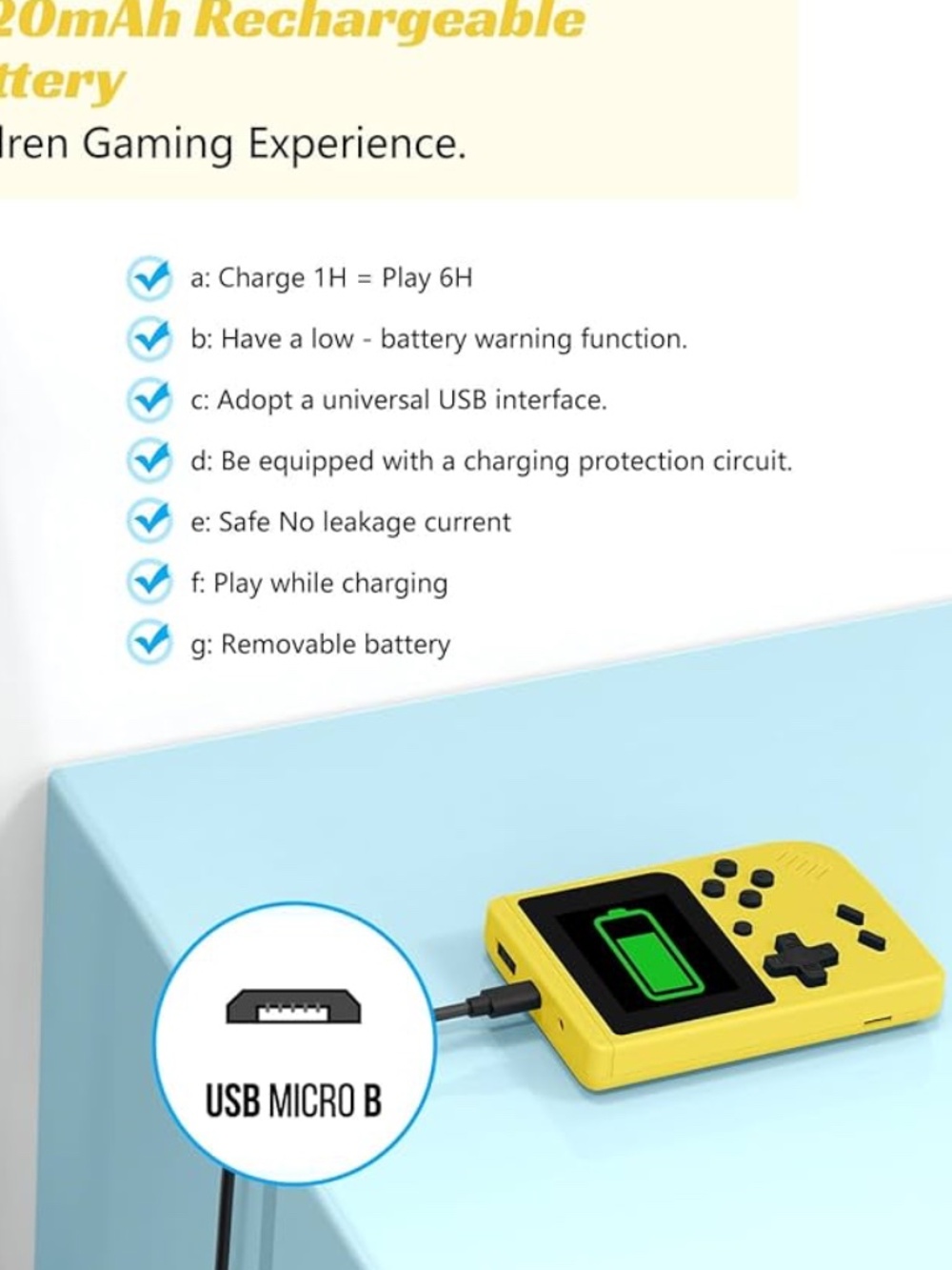 Retro FC Handheld Game Console - Yellow - Picture 15 of 17